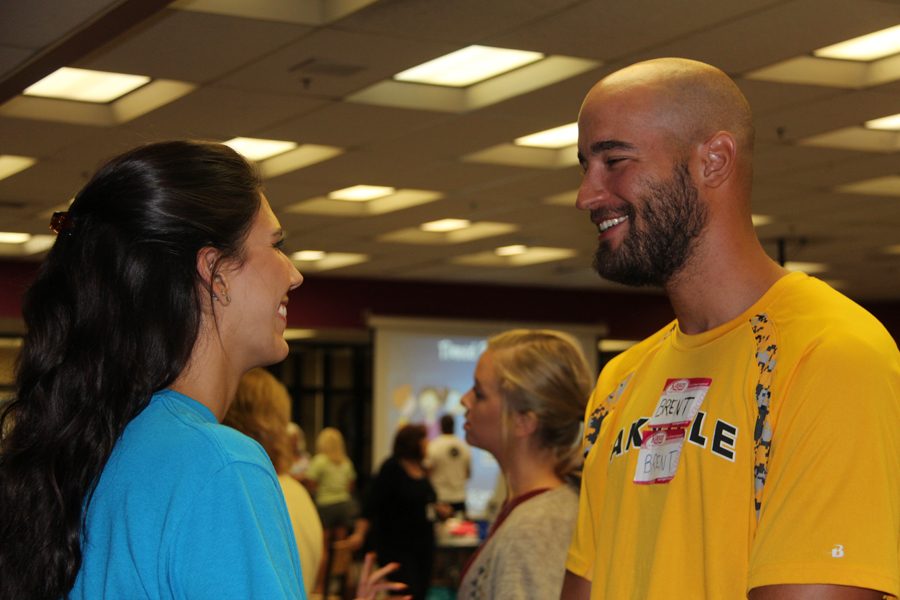 Ms. Samantha Bhambri and Mr. Brent Wildhaber working together during Kagan training over the summer.