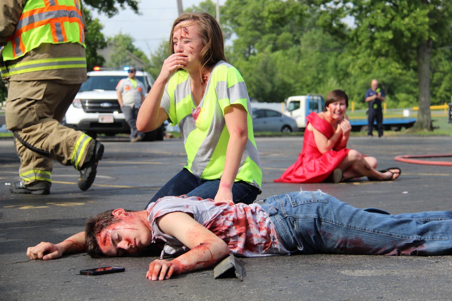 Mock car crash