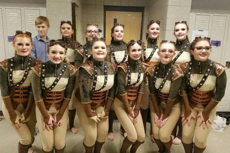 Winter Guard poses for a picture at the Mascoutah, IL competition on Jan. 27.