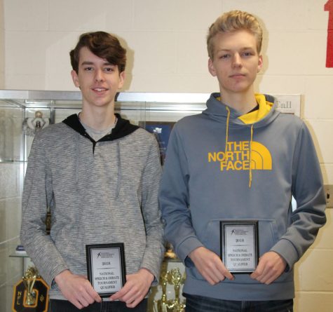 Kyle Westwood (12) and Connor Jones (11) pose with their awards.