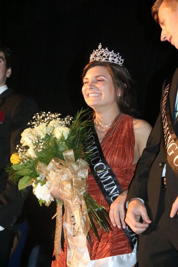 Delaney ONeill (12) smiles wide after being crowned Homecoming Queen.