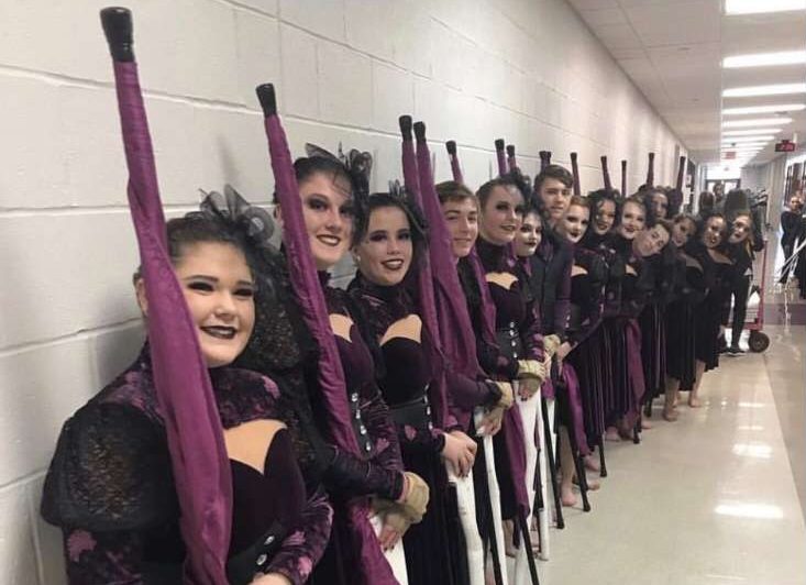 Winter+guard+prepared+to+perform+at+their+first+competition+Jan.+26th