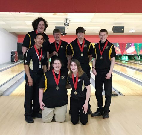 The bowling team took first place in the  Annual Mid-American High School Tournament on April 24.
