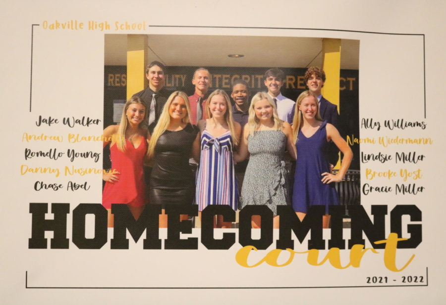 A poster for Homecoming shows the nominees of the 2021 Homecoming Court.