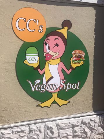 Photo by Nataleigh Scheller-Houska:                                 



CCs Vegan Spot prominently displays this fun logo throughout the restaurant and website. 