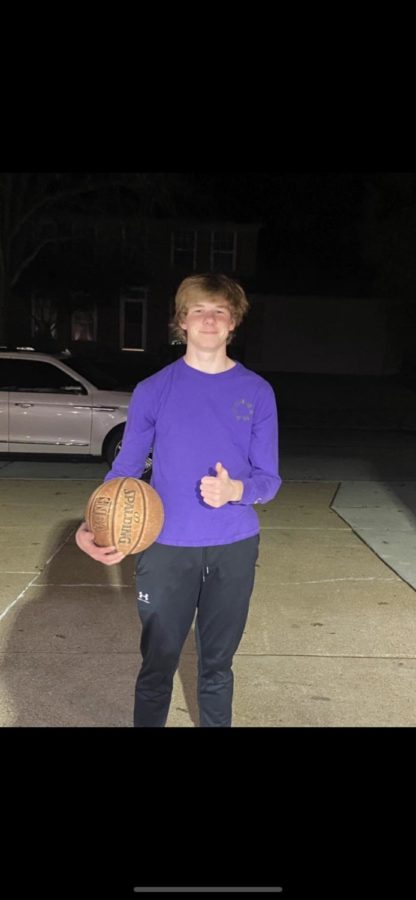 Chase Bentrup (9) smiles for a picture after playing basketball. I started playing when I was like three or four, so 10 or 11 years, and I started playing because my parents signed me up for it, Bentrup said. He never expected himself to play basketball until he actually got good at it.