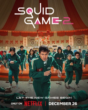 The official poster of "Squid Games" season 2 features main character Seong Gi-hun as well as new characters introduced this season. Many hints about the series are shown in the poster. 