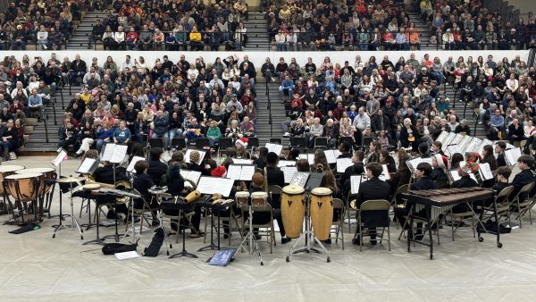 The seventh and eight graders from Bernard Middle play their part of the concert.