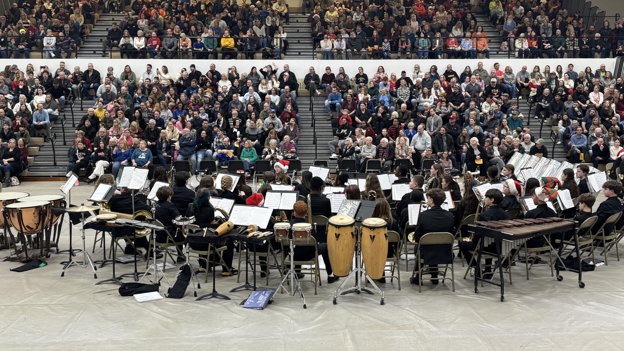 The seventh and eight graders from Bernard Middle play their part of the concert.